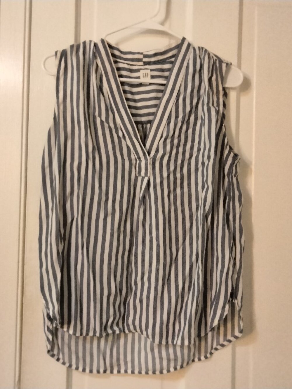 GAP Sleeveles Top, Blue/White Stripes, Rayon, Comfy, Breezy